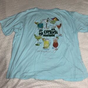 Surf Style Women Baby Blue Graphic Tshirt with Silver Sparkly Gems